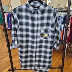 Concepts Oregon Ducks Hockey Green White Plaid Sleep Shirt Size Medium